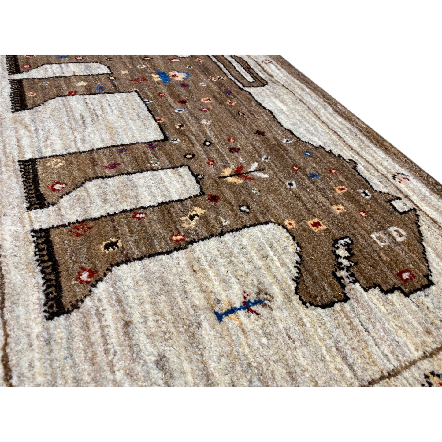 Löwen Gabbeh Teppich 88x62 cm - German Carpet Shop