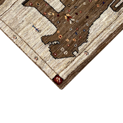 Löwen Gabbeh Teppich 88x62 cm - German Carpet Shop