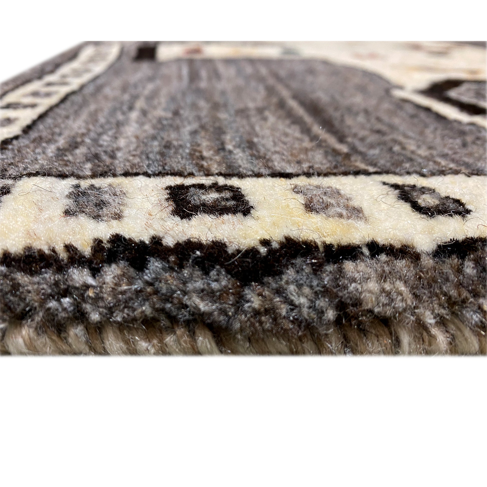 Grauer Löwen Gabbeh Teppich 89x63 cm - German Carpet Shop