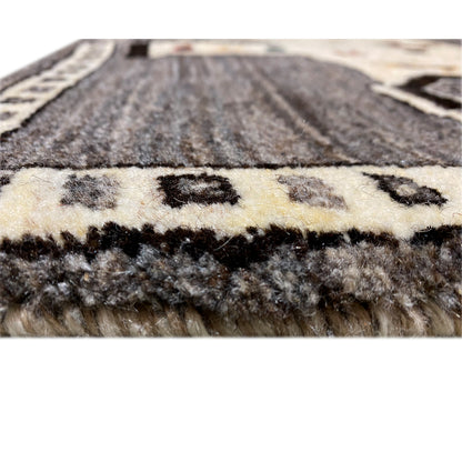 Grauer Löwen Gabbeh Teppich 89x63 cm - German Carpet Shop