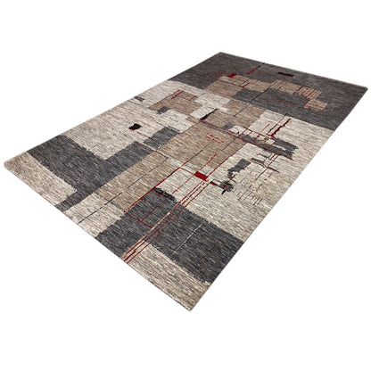 Grauer Luri Gabbeh Abstrakt 305x196 cm - German Carpet Shop