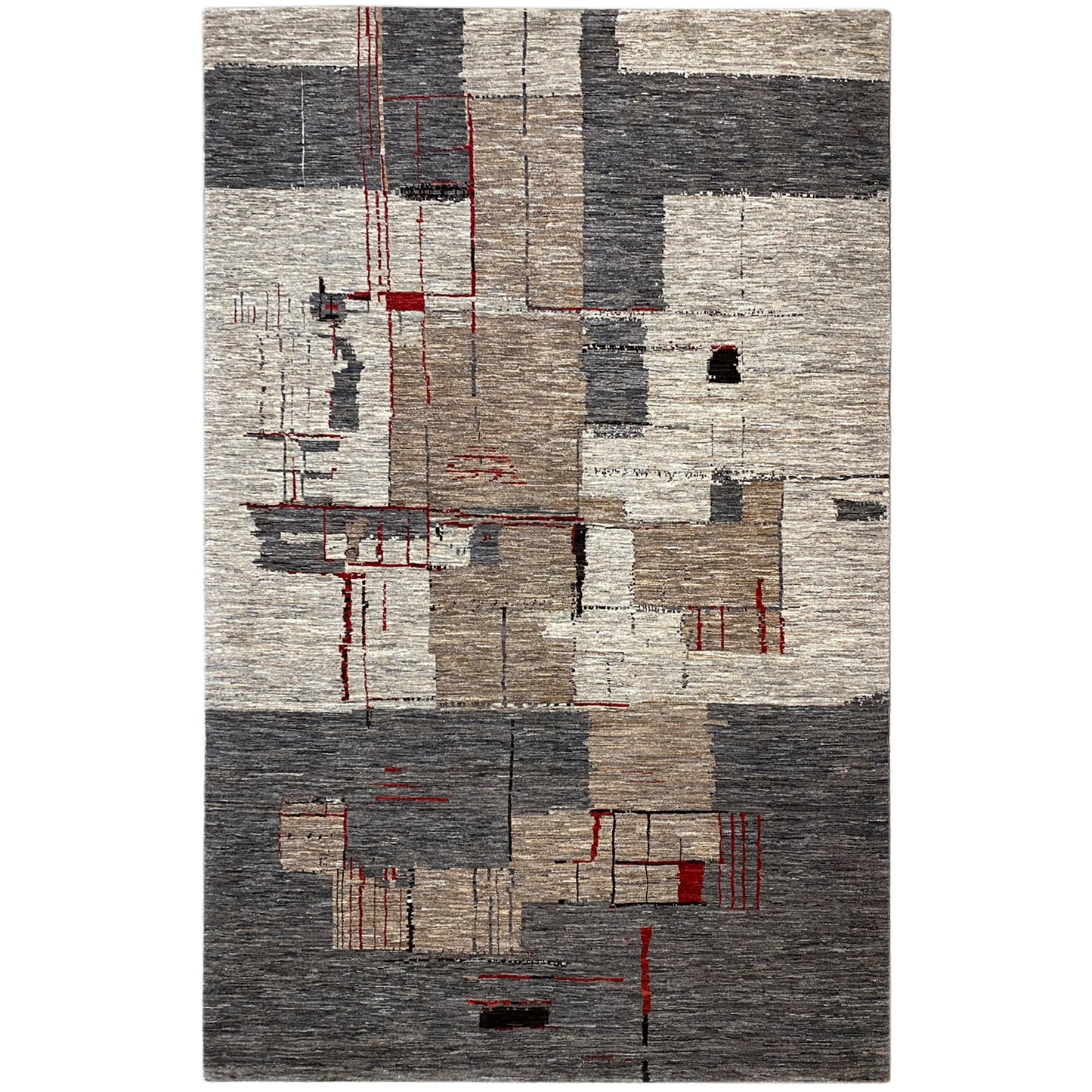 Grauer Luri Gabbeh Abstrakt 305x196 cm - German Carpet Shop