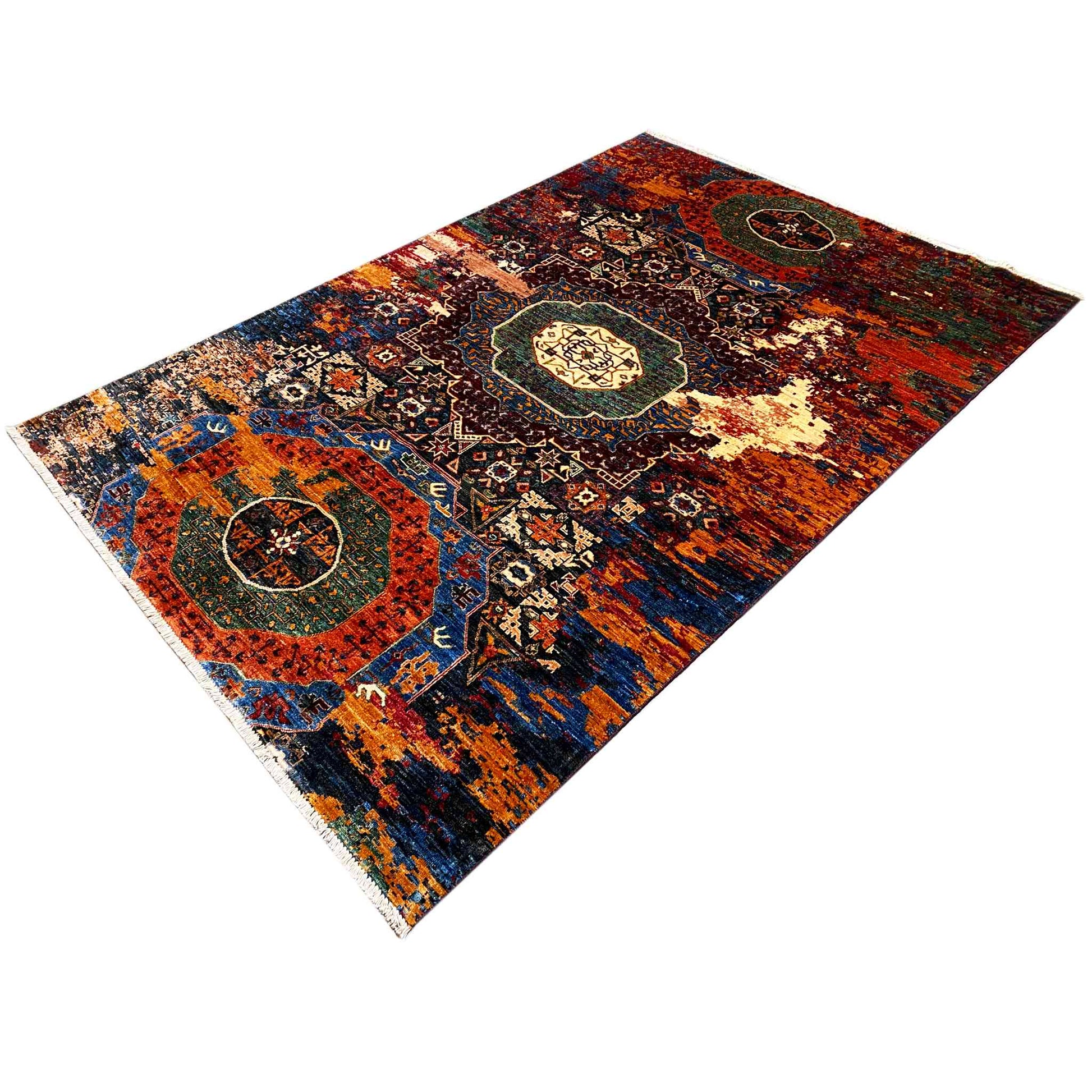 Afghanischer Mamluk Teppich, Mehrfarbig, 242x167 cm - German Carpet Shop