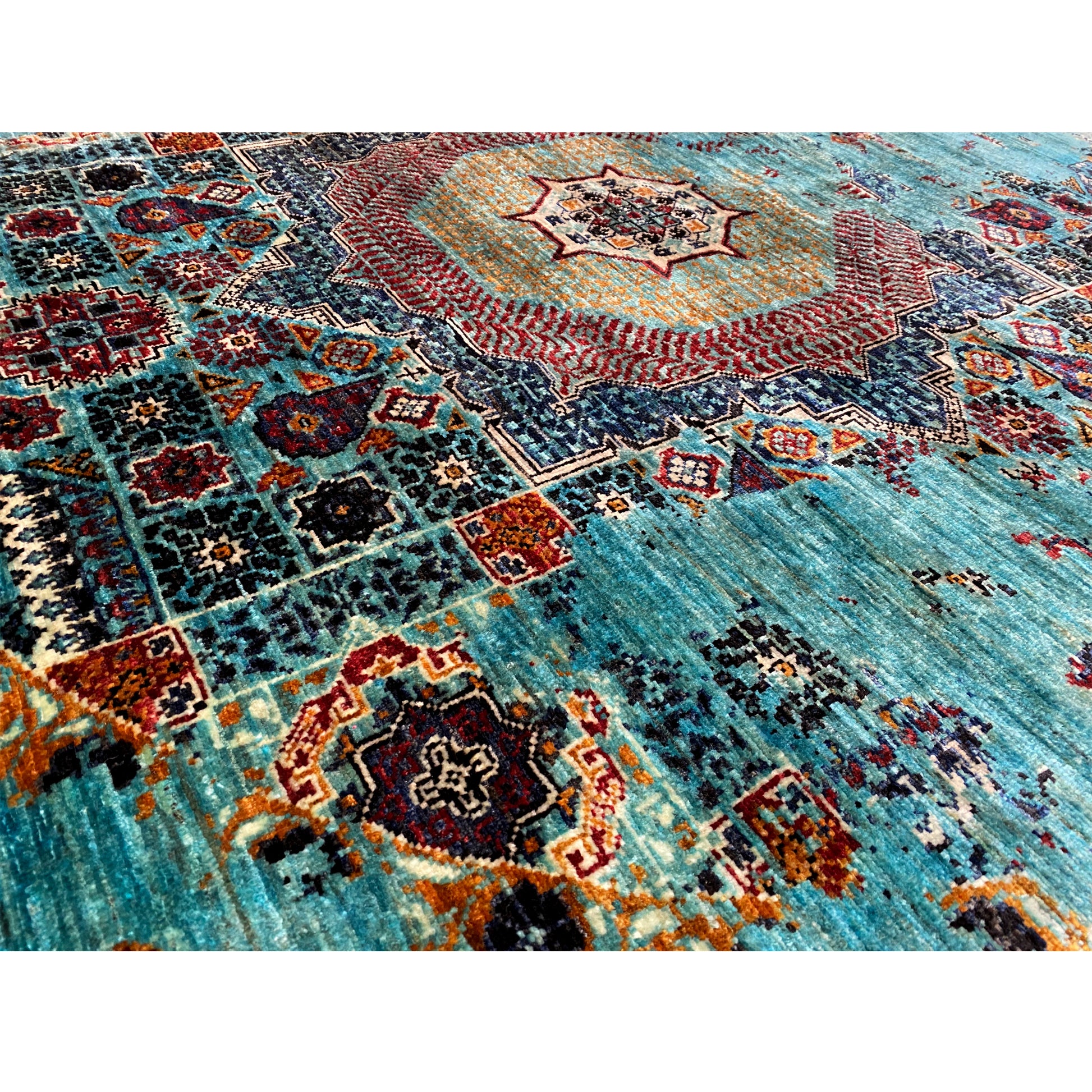 Handgeknüpfter runder Mamluk Teppich 200x198 cm - German Carpet Shop