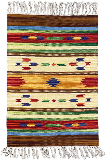 Mehrfarbiger Moderner Kelim Teppich - Samak AKE 1207 - German Carpet Shop