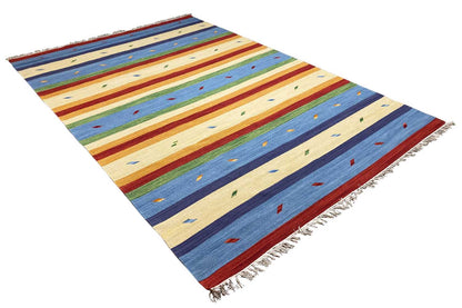 Mehrfarbiger Moderner Kelim Teppich - Samak - German Carpet Shop