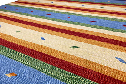 Mehrfarbiger Moderner Kelim Teppich - Samak - German Carpet Shop