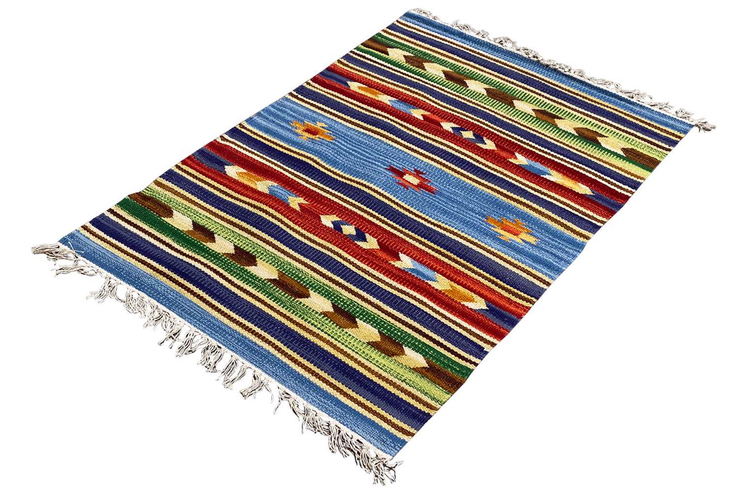 Mehrfarbiger Moderner Kelim Teppich - Samak (60x90 cm) - German Carpet Shop