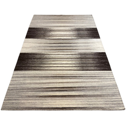 Kelim Teppich Grau – 230x160 cm Streifenmuster - German Carpet Shop