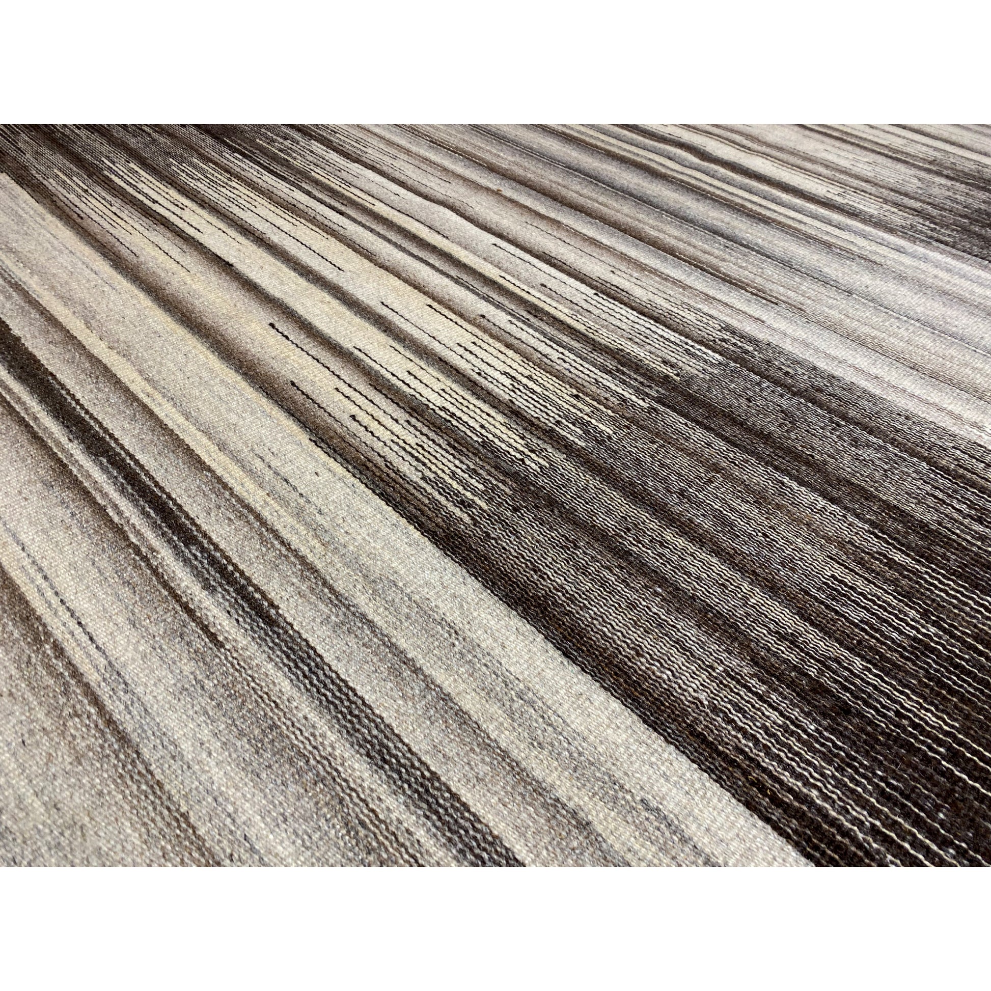 Kelim Teppich Grau – 230x160 cm Streifenmuster - German Carpet Shop