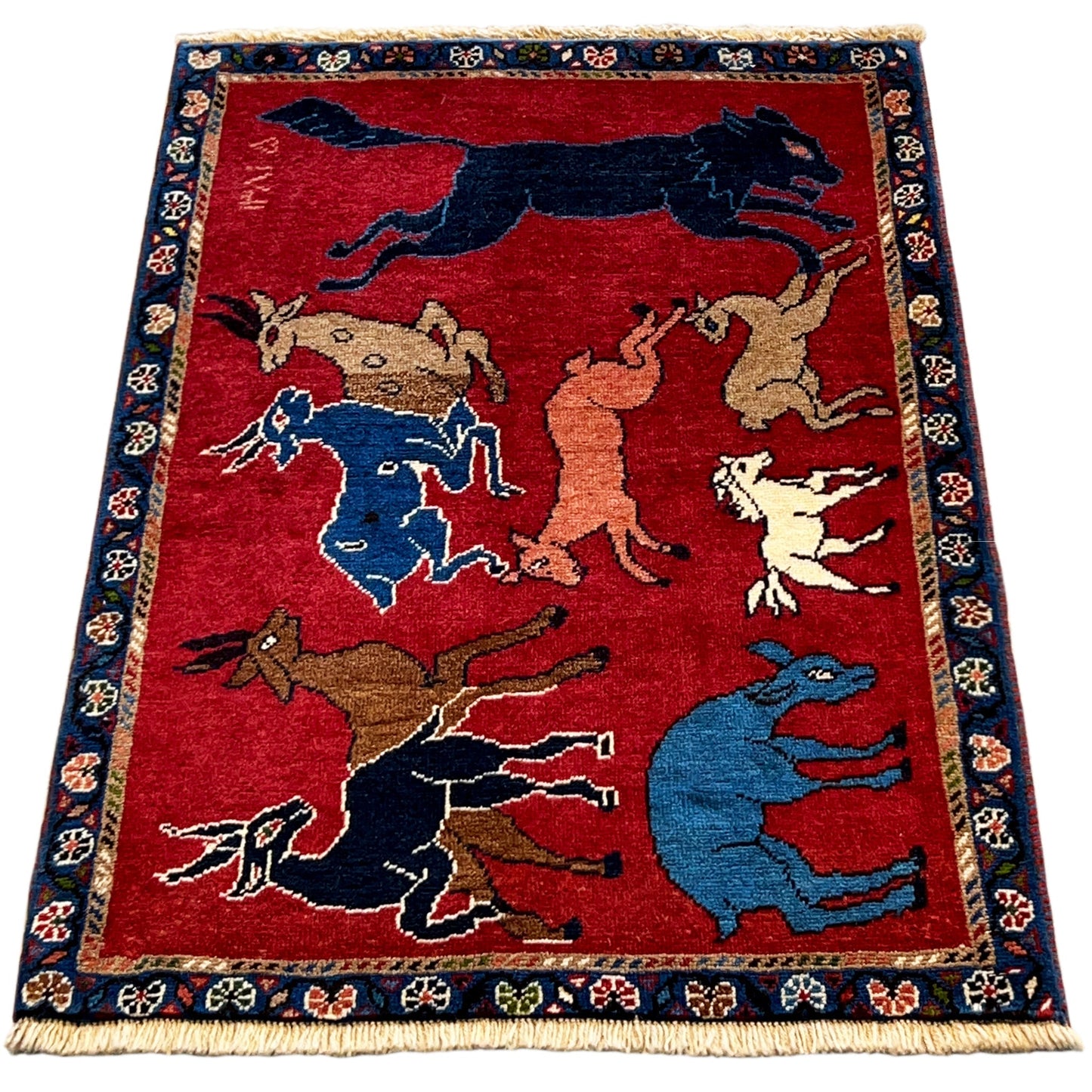  Hamedan Poshti Teppich Wolle 92x60 cm - Premium Hamedan-Poshti Teppiche from German Carpet Shop - Just €0! Shop now at German Carpet Shop
