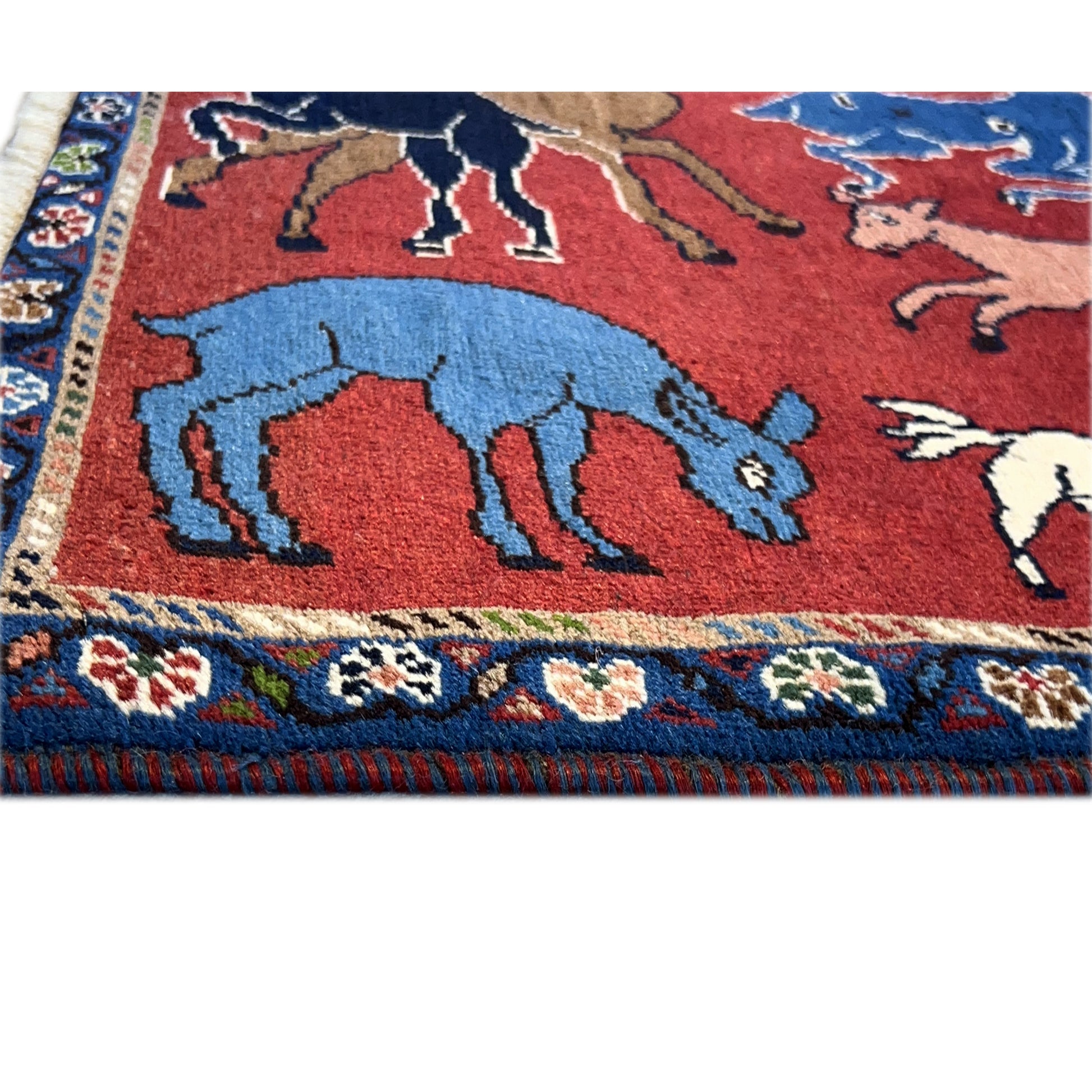  Hamedan Poshti Teppich Wolle 92x60 cm - Premium Hamedan-Poshti Teppiche from German Carpet Shop - Just €0! Shop now at German Carpet Shop