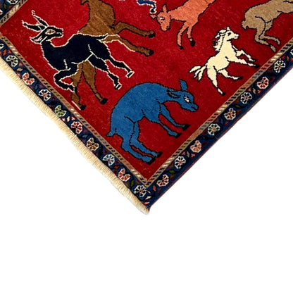  Hamedan Poshti Teppich Wolle 92x60 cm - Premium Hamedan-Poshti Teppiche from German Carpet Shop - Just €0! Shop now at German Carpet Shop