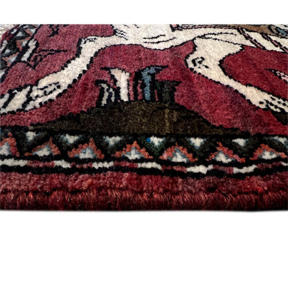  Poshti Teppich Hamedan Rot, 83x61cm - Premium Poshti Teppich from German Carpet Shop - Just €149! Shop now at German Carpet Shop