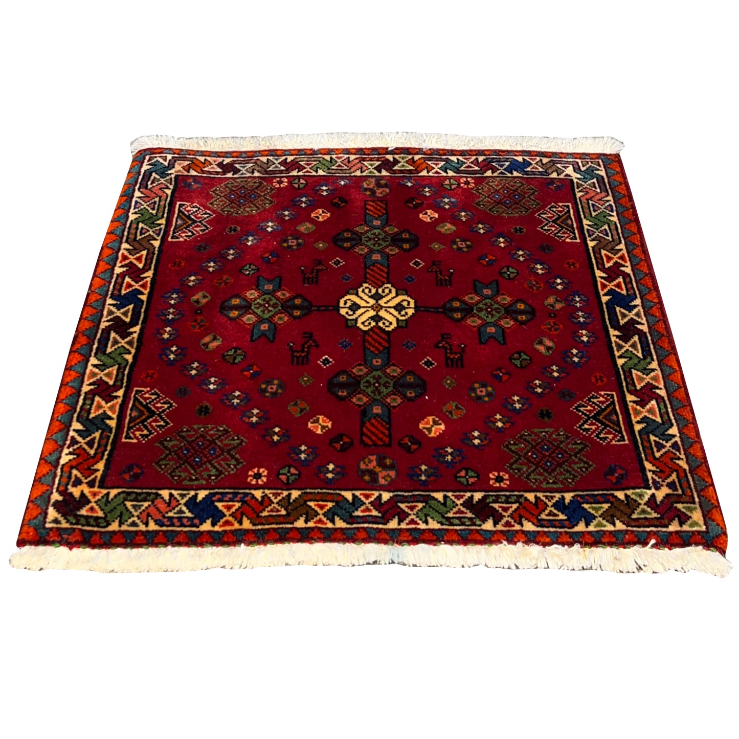 Poshti Teppich, Rot, 55x56cm - German Carpet Shop