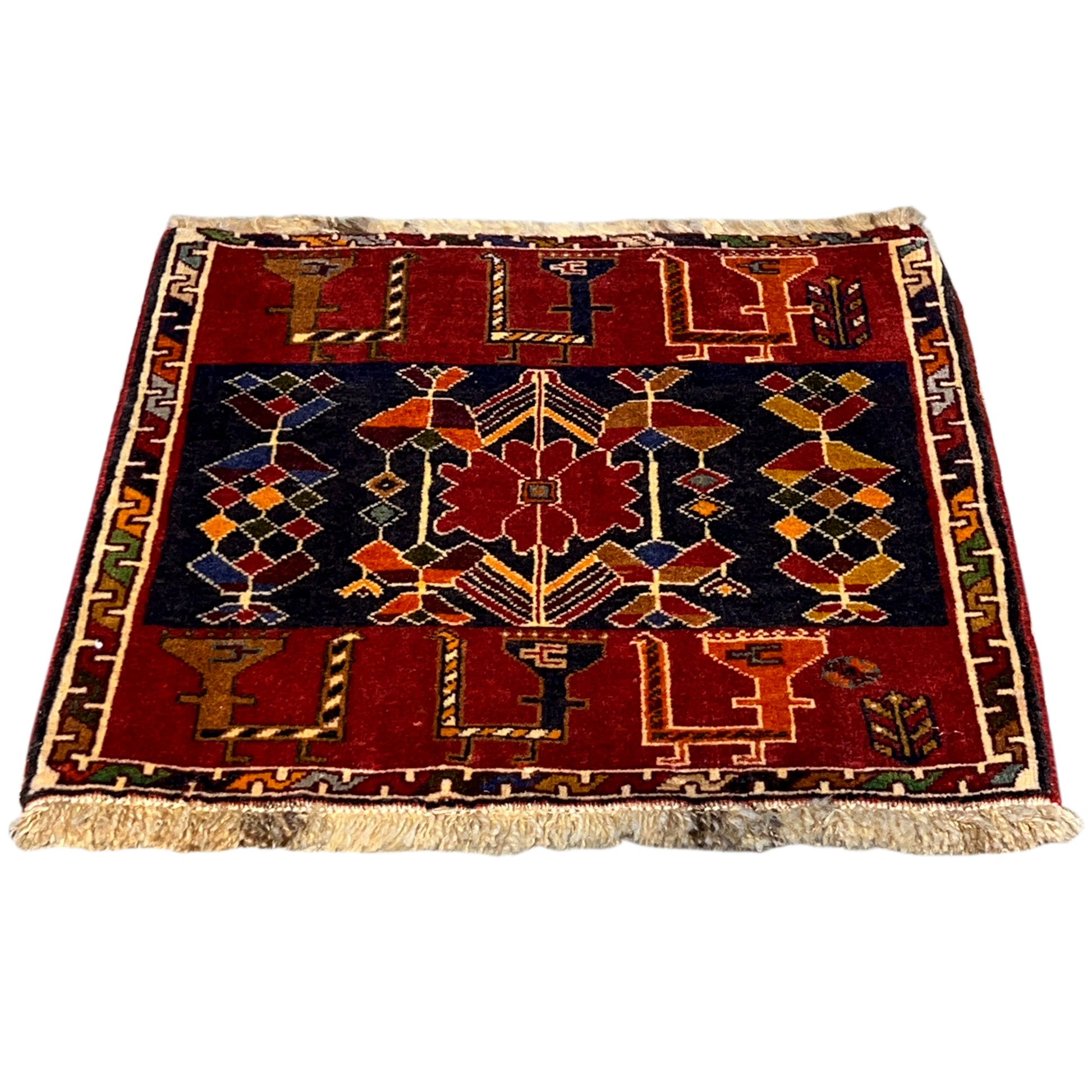  Poshti Teppich, Rot, 51x50 cm - Premium Poshti Teppich from German Carpet Shop - Just €140! Shop now at German Carpet Shop