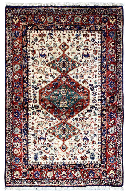  Qashqai Exklusiv (145x94 cm) - Premium Teppich from German Carpet Shop - Just €1020! Shop now at German Carpet Shop
