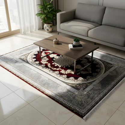 Rot-Silber Teppich 170x240cm