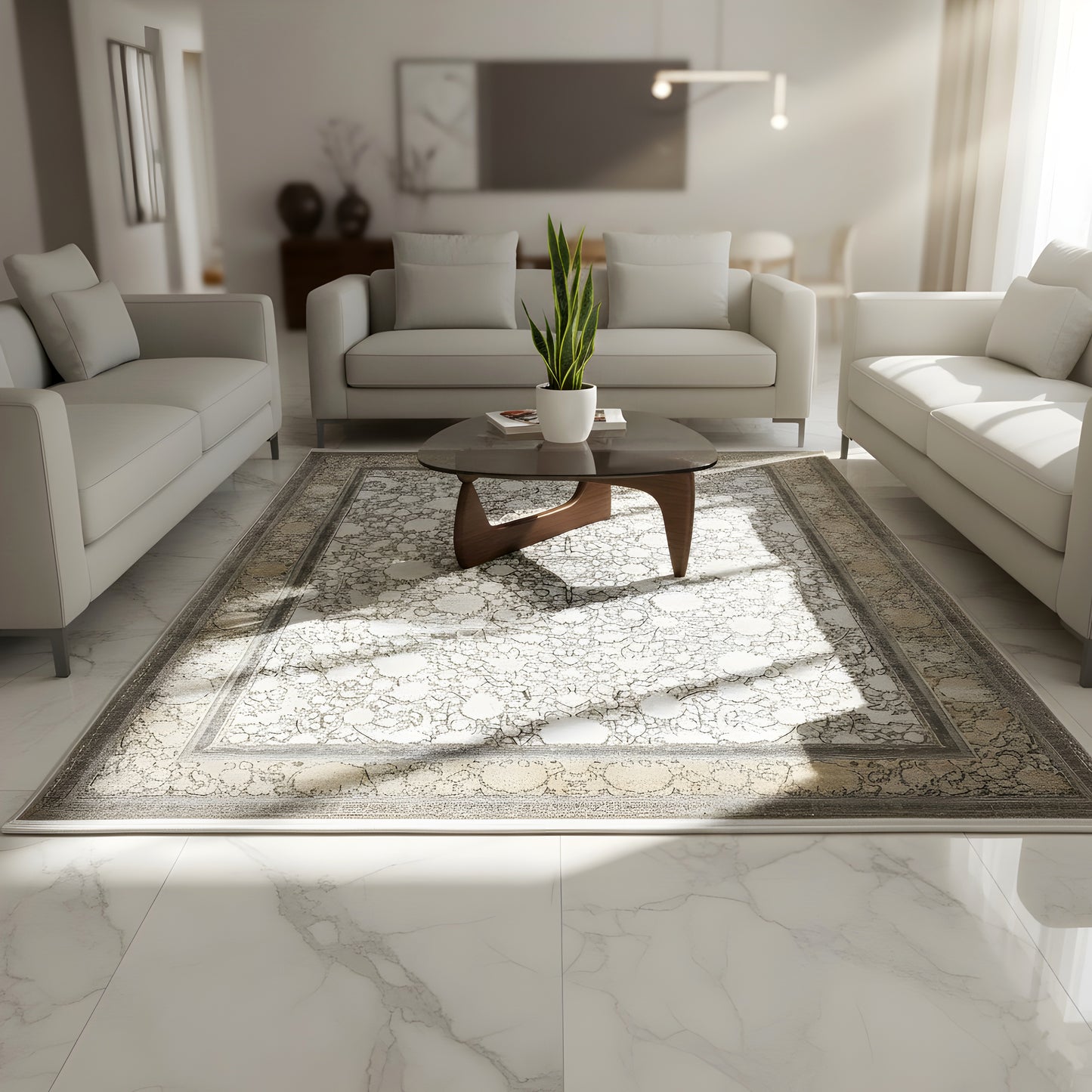 Silber-Gold Teppich 170x240cm