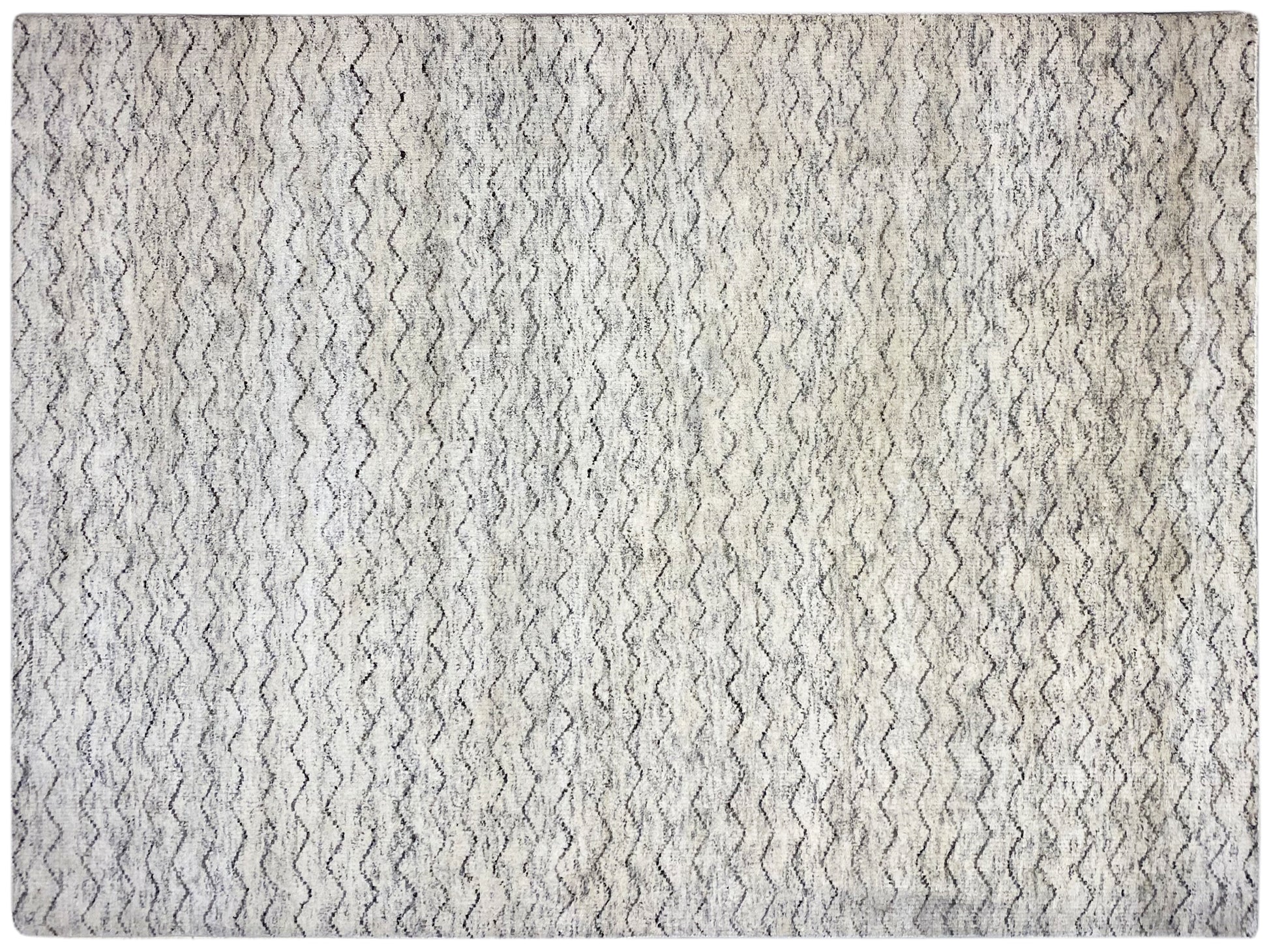 Naturwollteppich im Berber Stil mit sanften Wellenmotiven