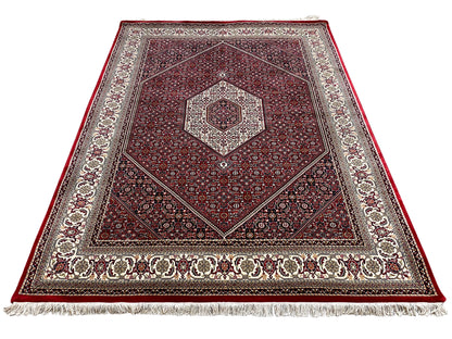 Orientalischer Bidjar Wollteppich handgeknüpft rot und creme