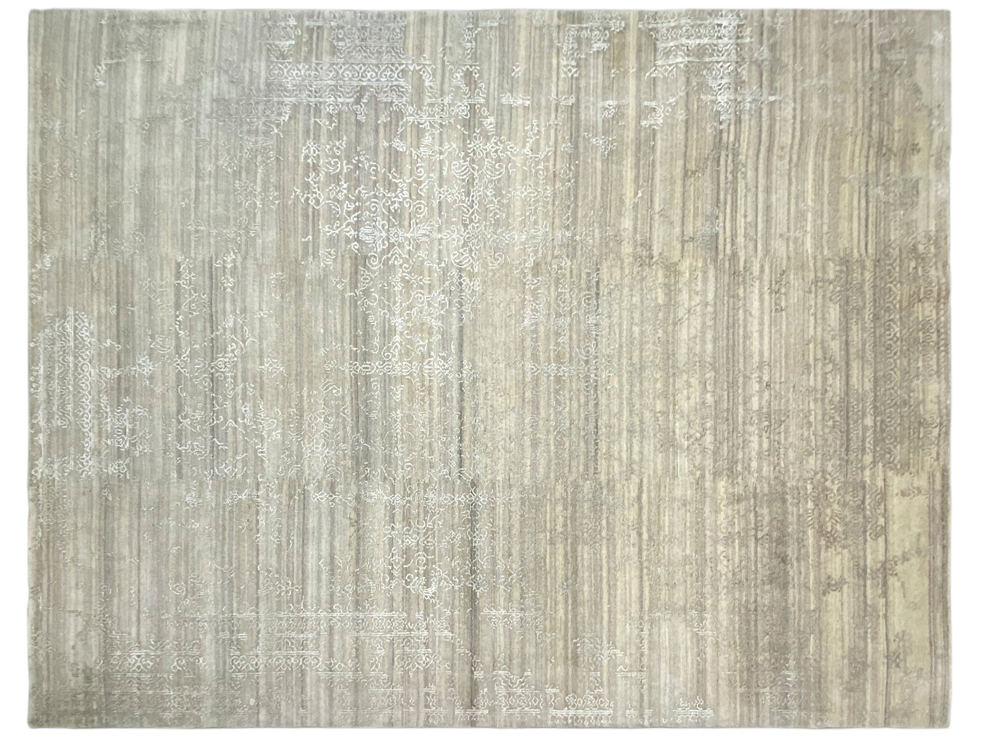 Zeitlos eleganter Teppich in Beige für offene Räume