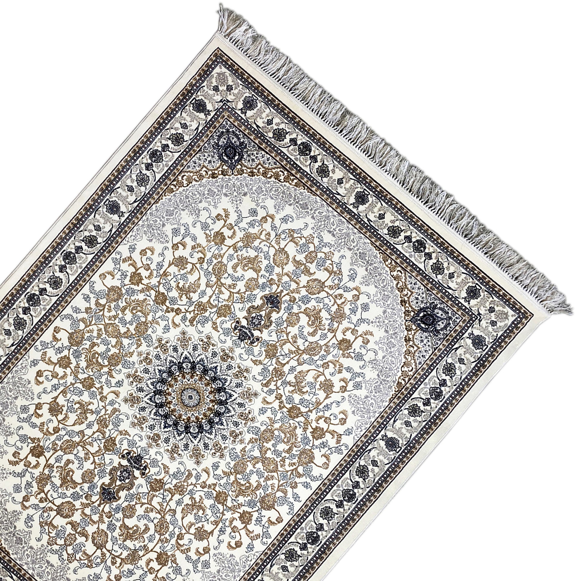 Orientalischer Teppich Optik Beige Braun Detailaufnahme