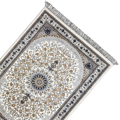 Orientalischer Teppich Optik Beige Braun Detailaufnahme