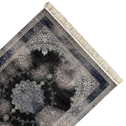 Schlafzimmer Teppich Amsterdam gewebt Schwarz Blau 160x230

