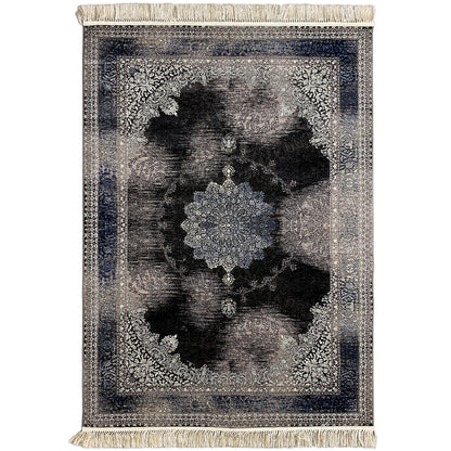 Amsterdam Orientteppich Polypropylen Schwarz Blau 160x230 Wohnzimmer

