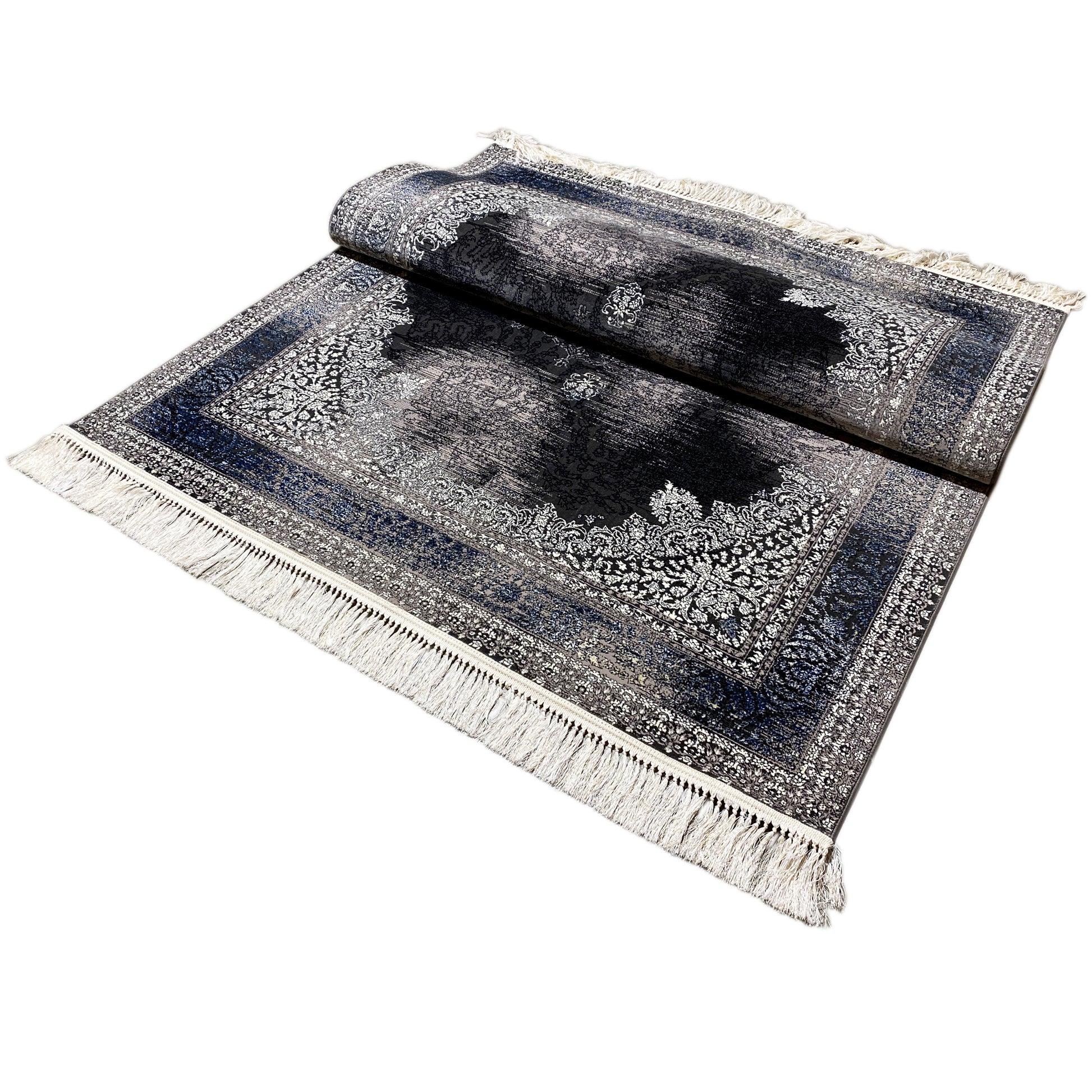 Strapazierfähiger Teppich Amsterdam Polypropylen Schwarz Blau 160x230

