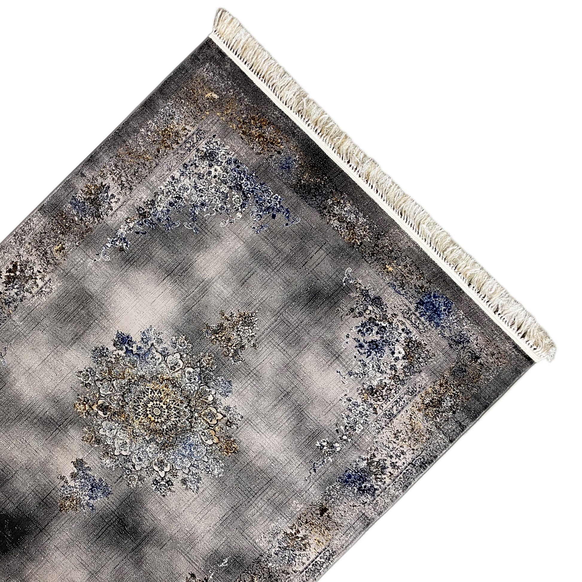 Schlafzimmer Teppich Prag gewebt Schwarz Gold 160x230

