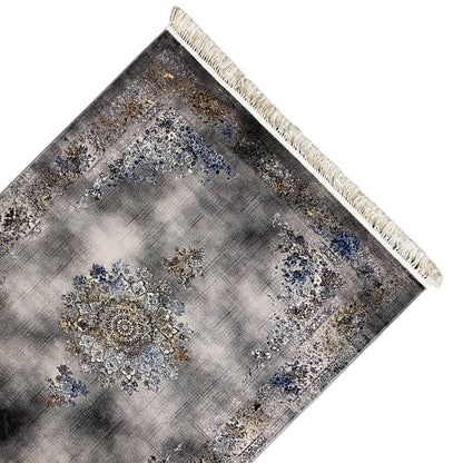 Schlafzimmer Teppich Prag gewebt Schwarz Gold 160x230

