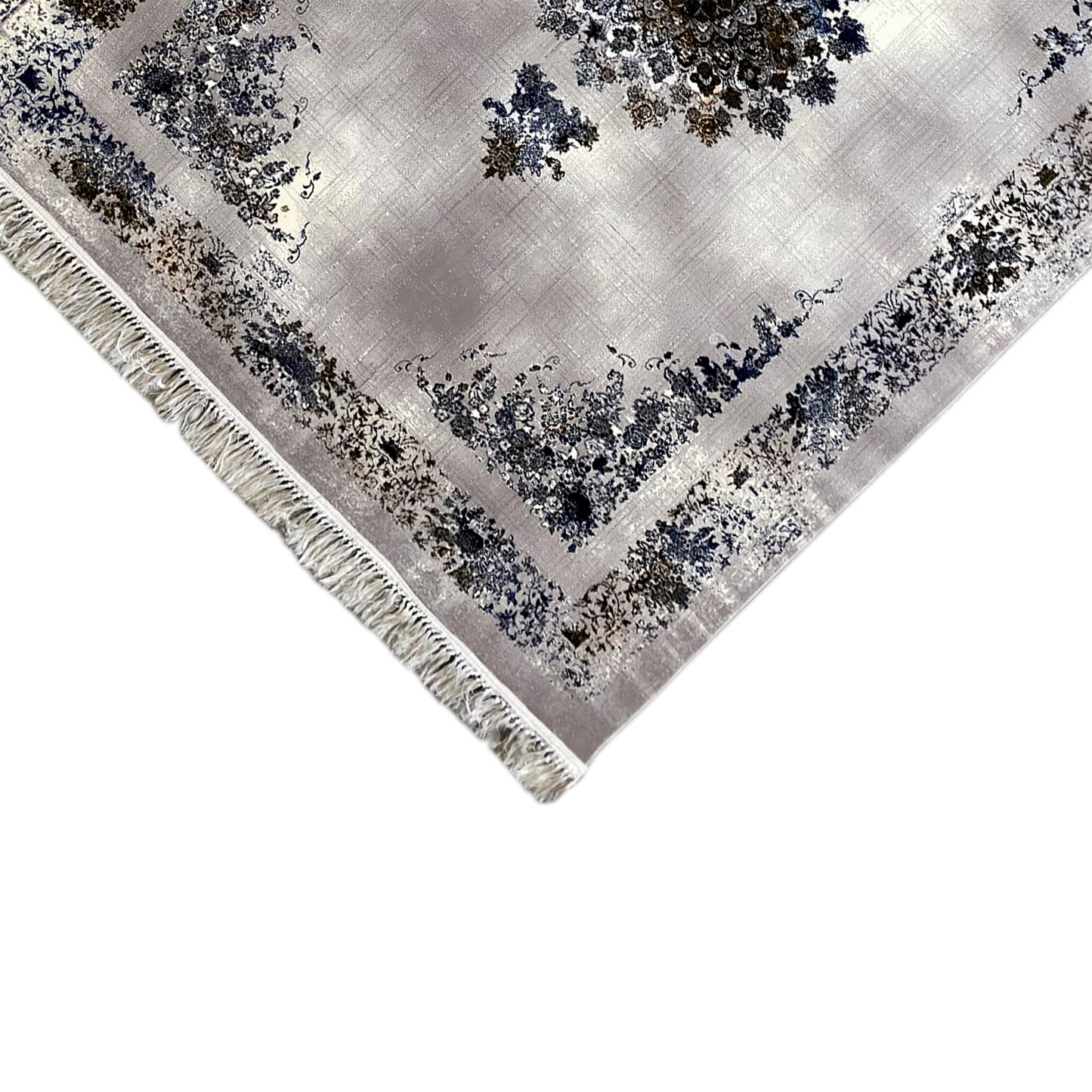 Wohnteppich Medaillon Blau Braun 160x230 angenehme Textur

