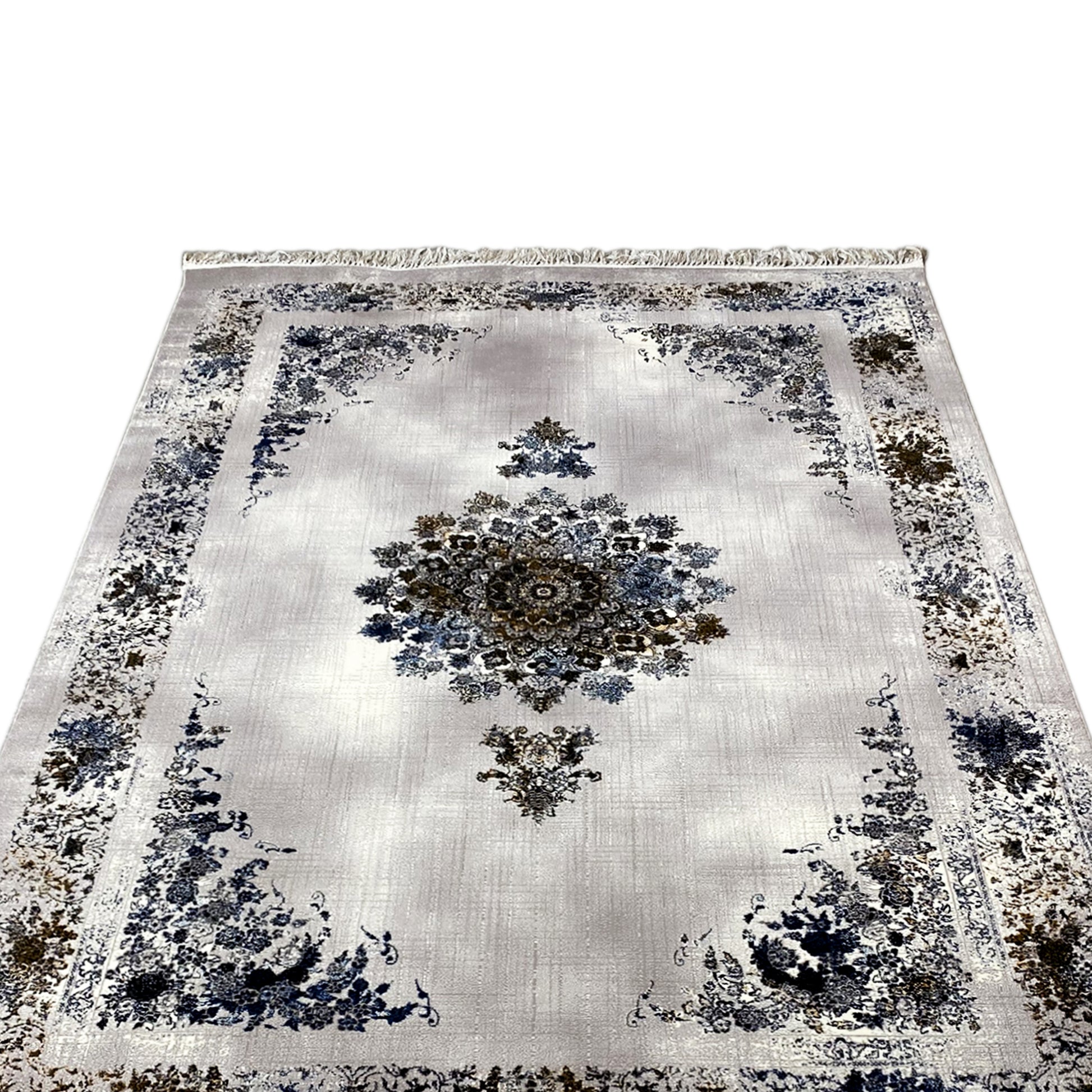 Woven teppich Polypropylen Blau Braun 160x230 traditionelles Muster

