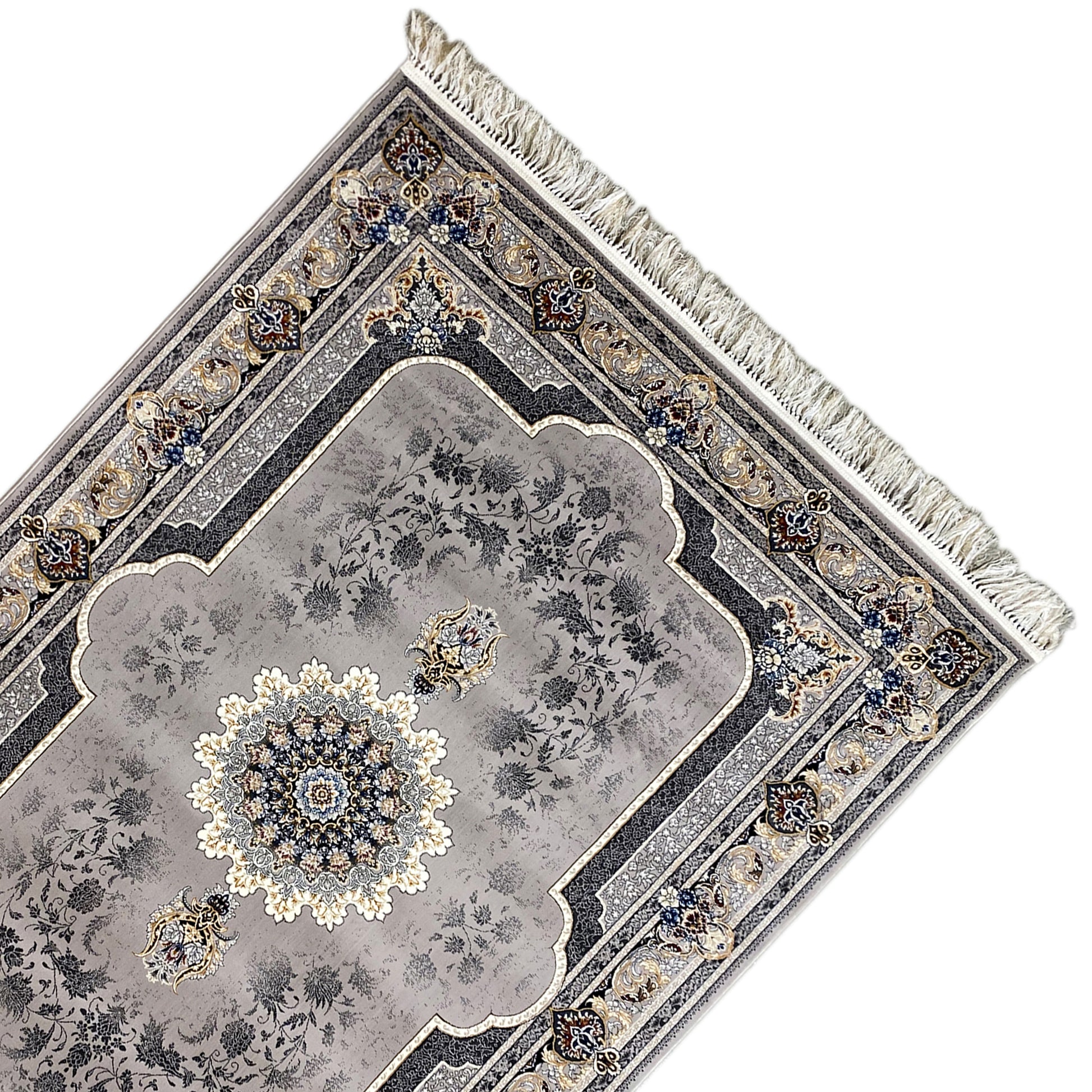 Teppich mit Medaillon Grau Creme 160x230 Großes Wohnzimmer

