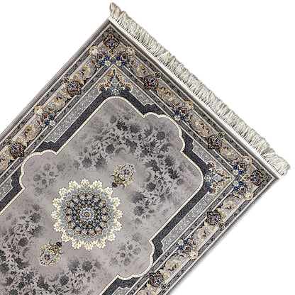 Teppich mit Medaillon Grau Creme 160x230 Großes Wohnzimmer

