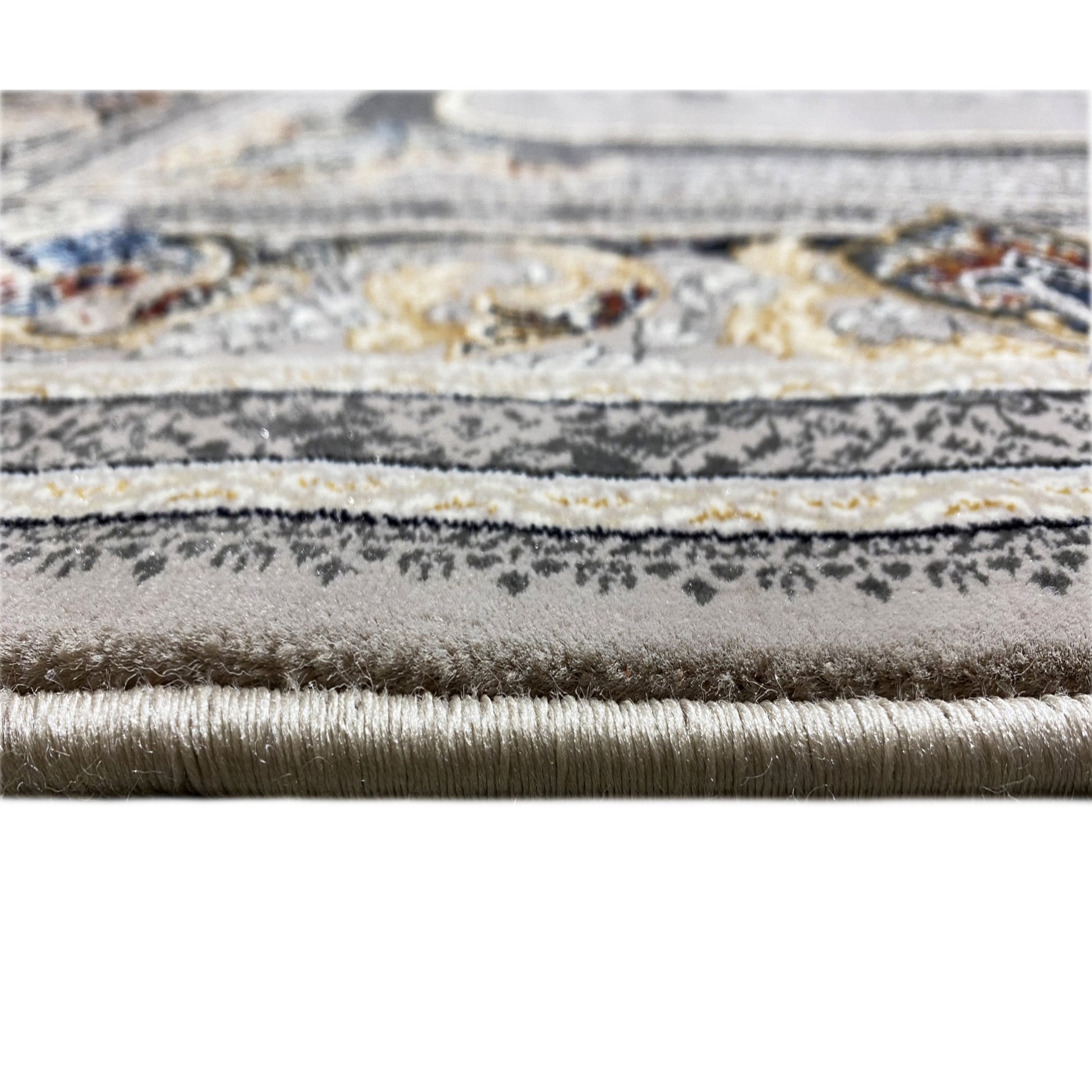 Rechteckiger Teppich Polypropylen Medaillon Grau Beige 160x230

