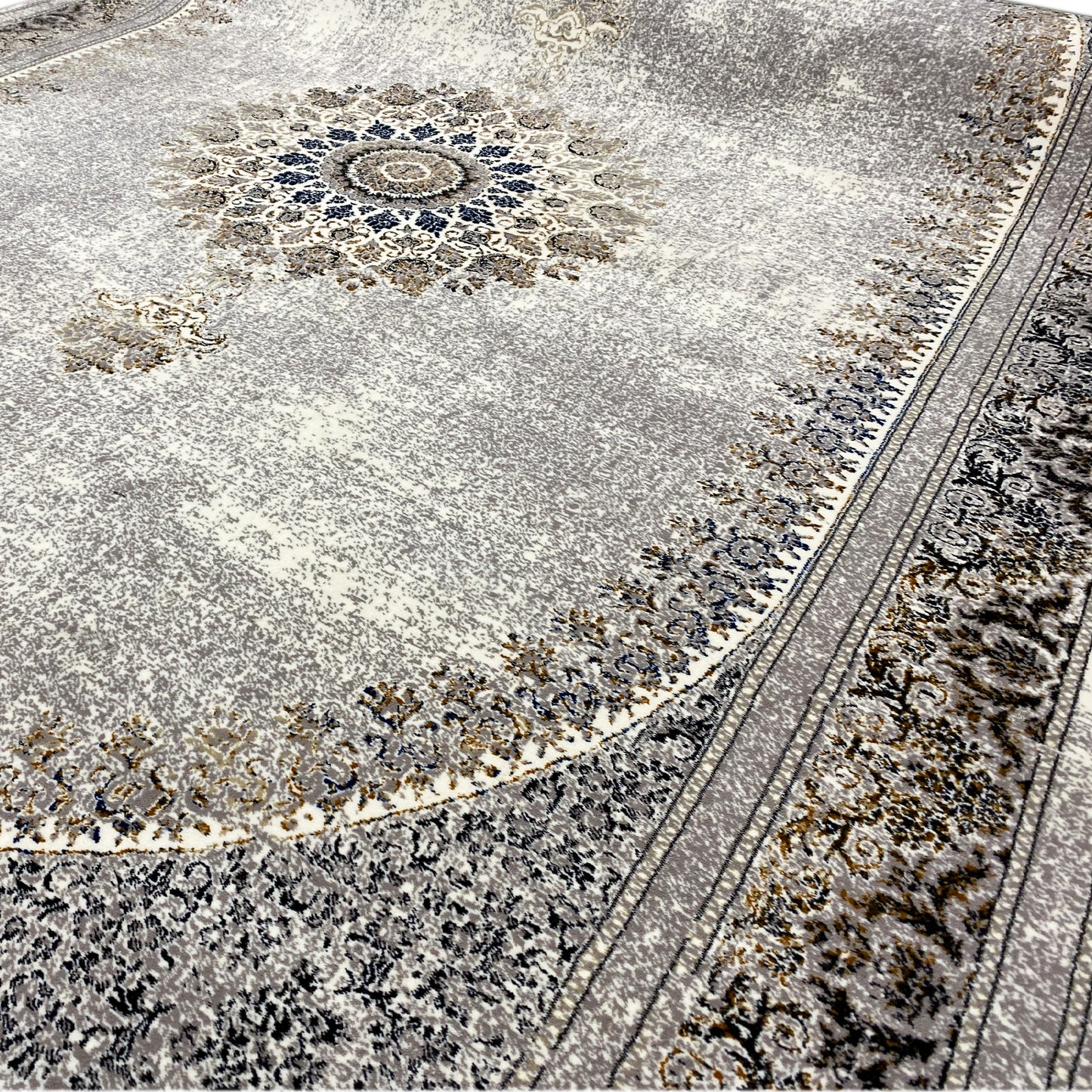 Teppich mit Medaillon-Design, geeignet für Fußbodenheizung, aus strapazierfähigem Polypropylen