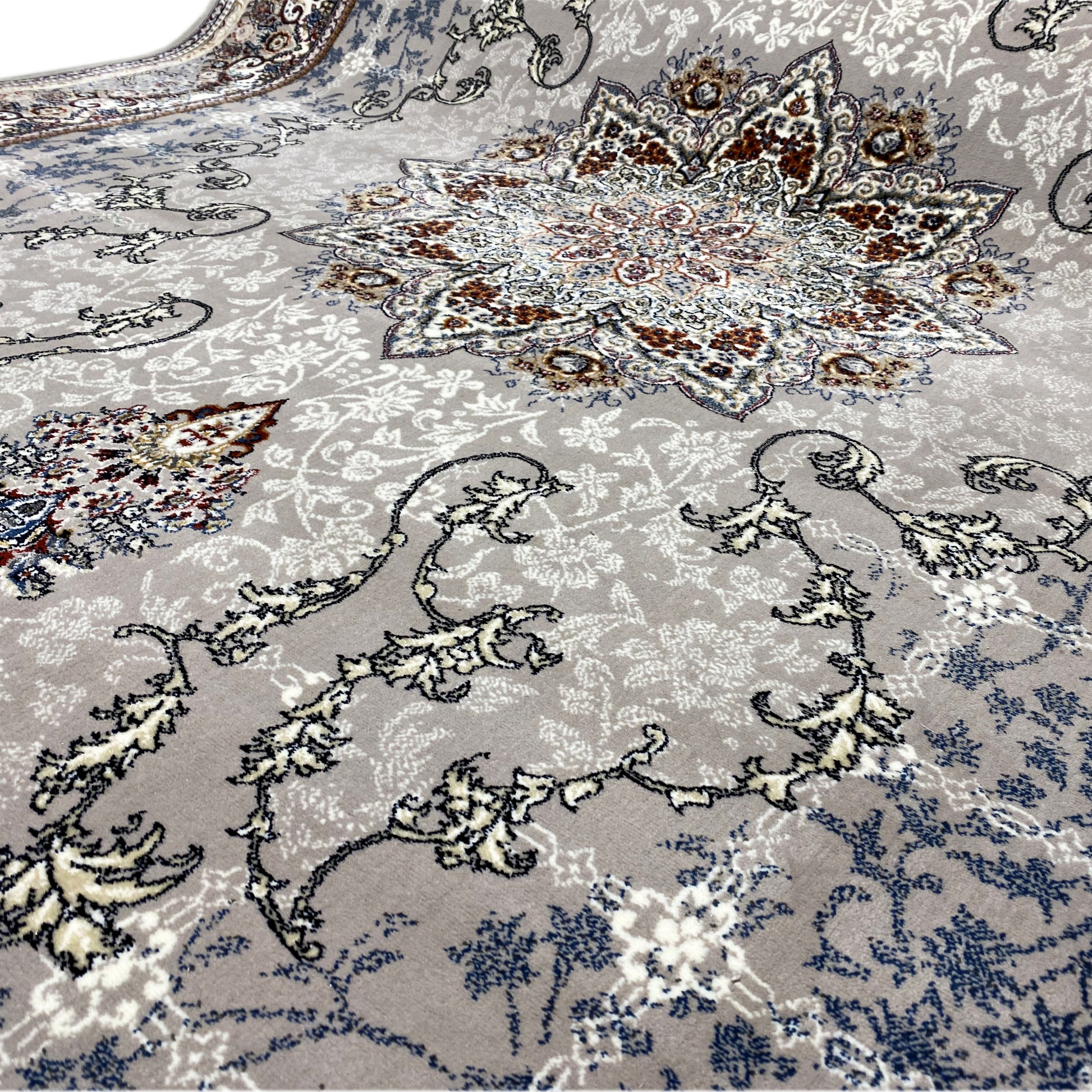 Teppich mit kurzflorigem Flor, ideal für das Wohnzimmer, im klassischen Stil mit Fransen