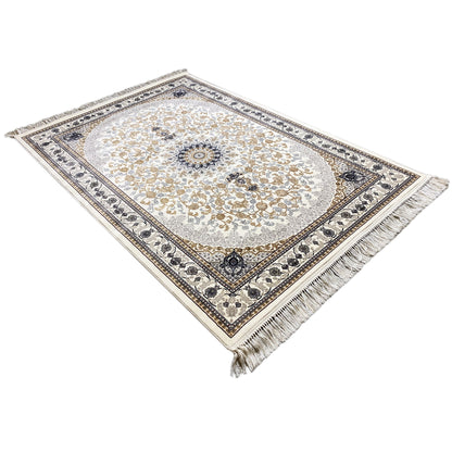 Teppich 160x230 Creme mit Fransen Orientalisches Muster