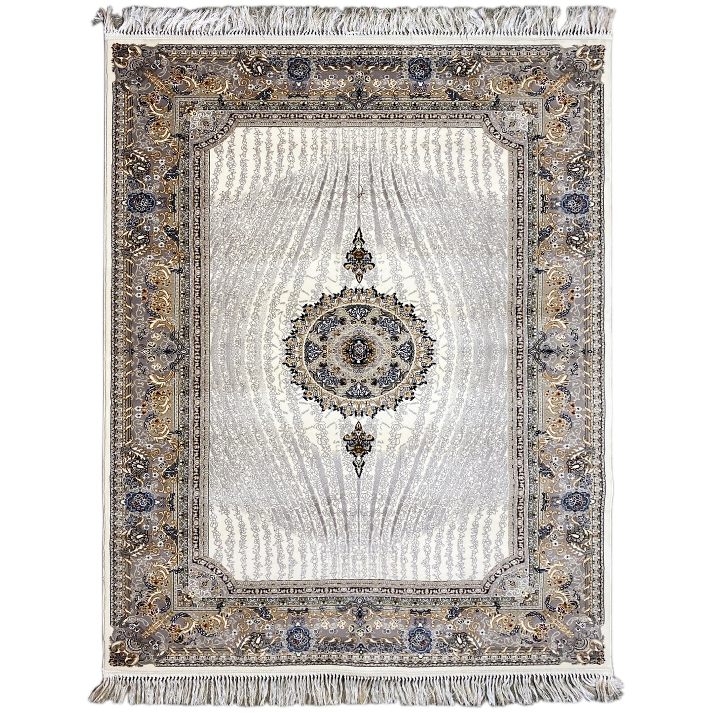 Teppich Polypropylen Vintage Grau 160x230 cm Medaillonmuster