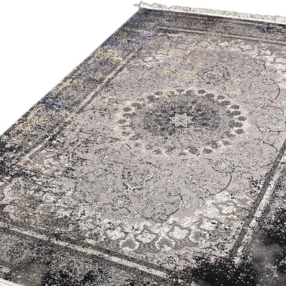 Gewebte teppich, deutscher Stil, Polypropylen, 160x230 Größe, zeitgemäßes graues Muster.