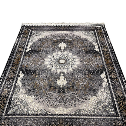 Gewebte teppich, deutscher Stil, Polypropylen, 160x230 Größe, traditionelles graues Muster.