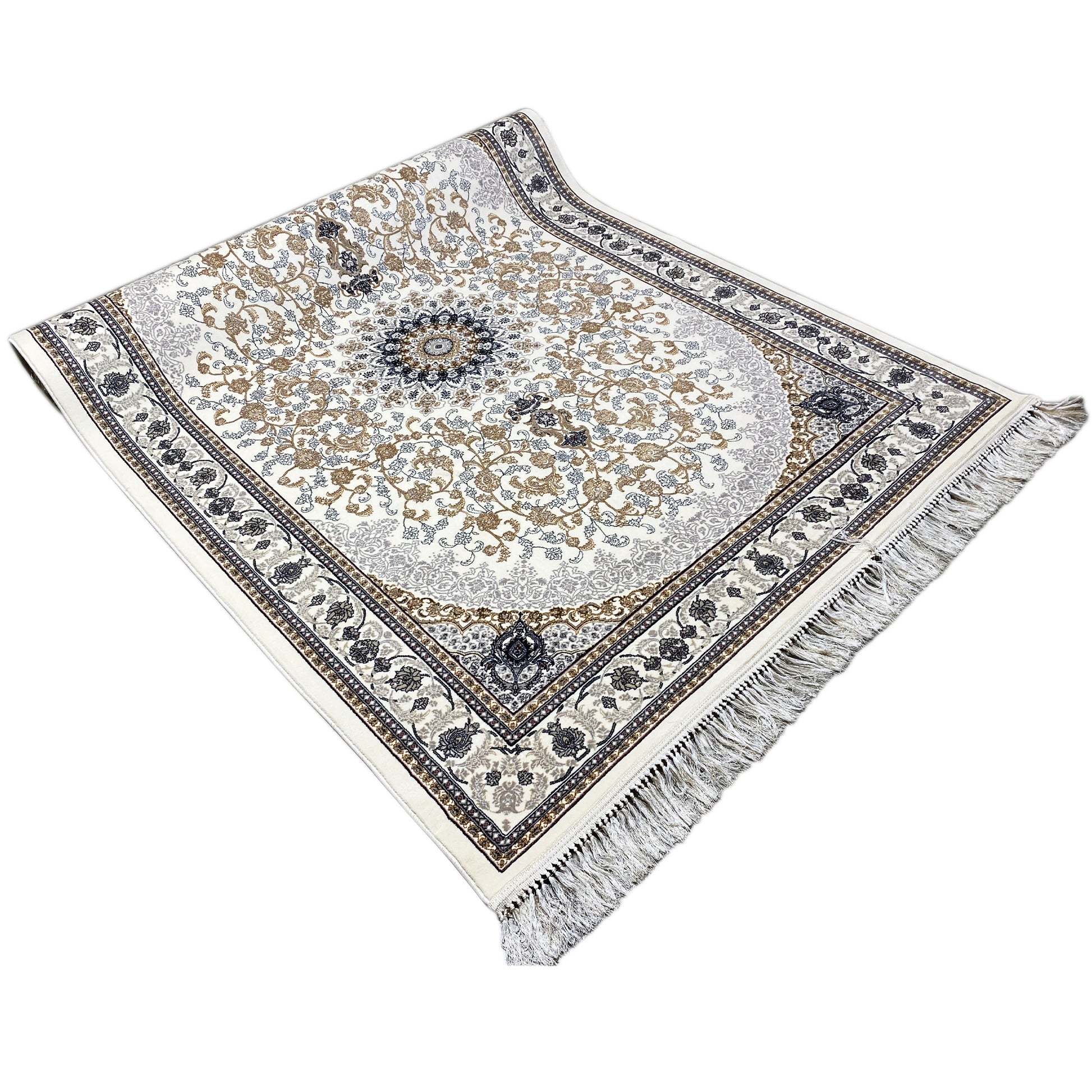 Klassischer Webteppich Creme für Esszimmer kaufen