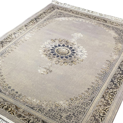 Teppich Polypropylen traditionelles Muster Beige Dunkelblau modern