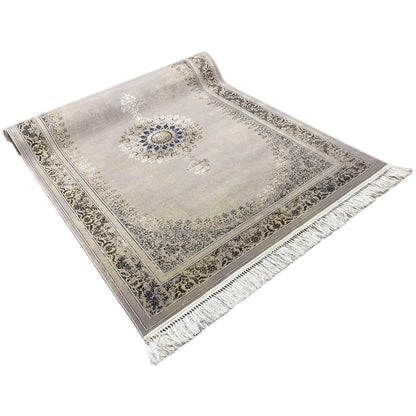 Woven-Teppich Polypropylen elegante Musterung Beige Dunkelblau