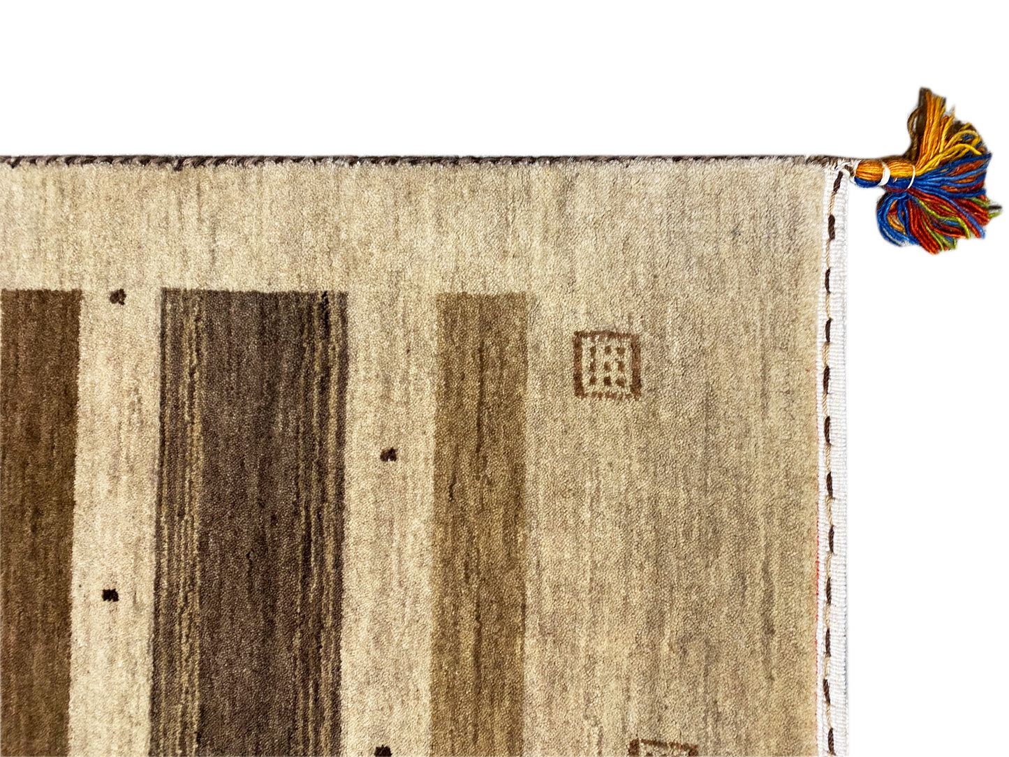 Rustikaler Teppich aus reiner Wolle in Beige