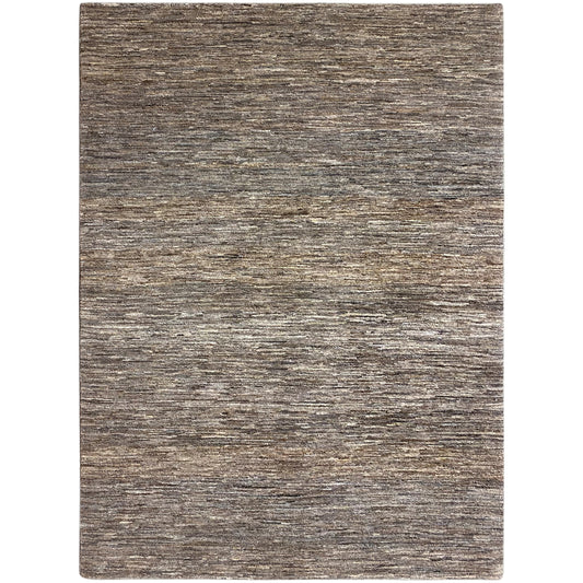 Brown Gabbeh wool rug with subtle solid pattern