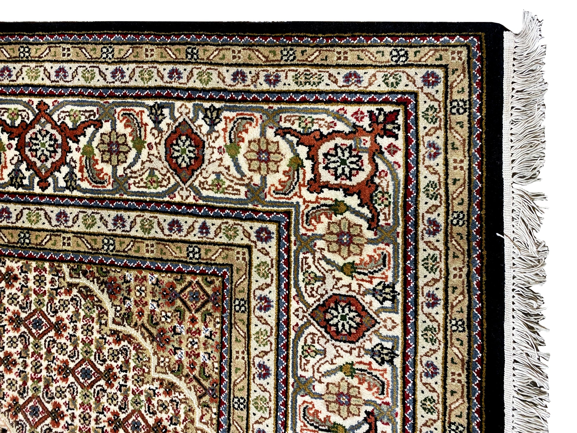Luxury Indo Tabriz rug brown base timeless Persian style